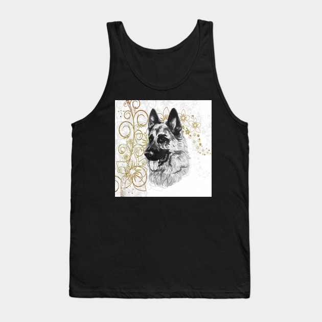 German Shepherd Graphic Art Design Gifts Tank Top by tamdevo1